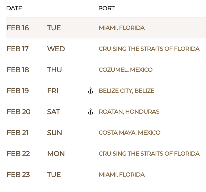 Puertos Miami a Miami feb 2027