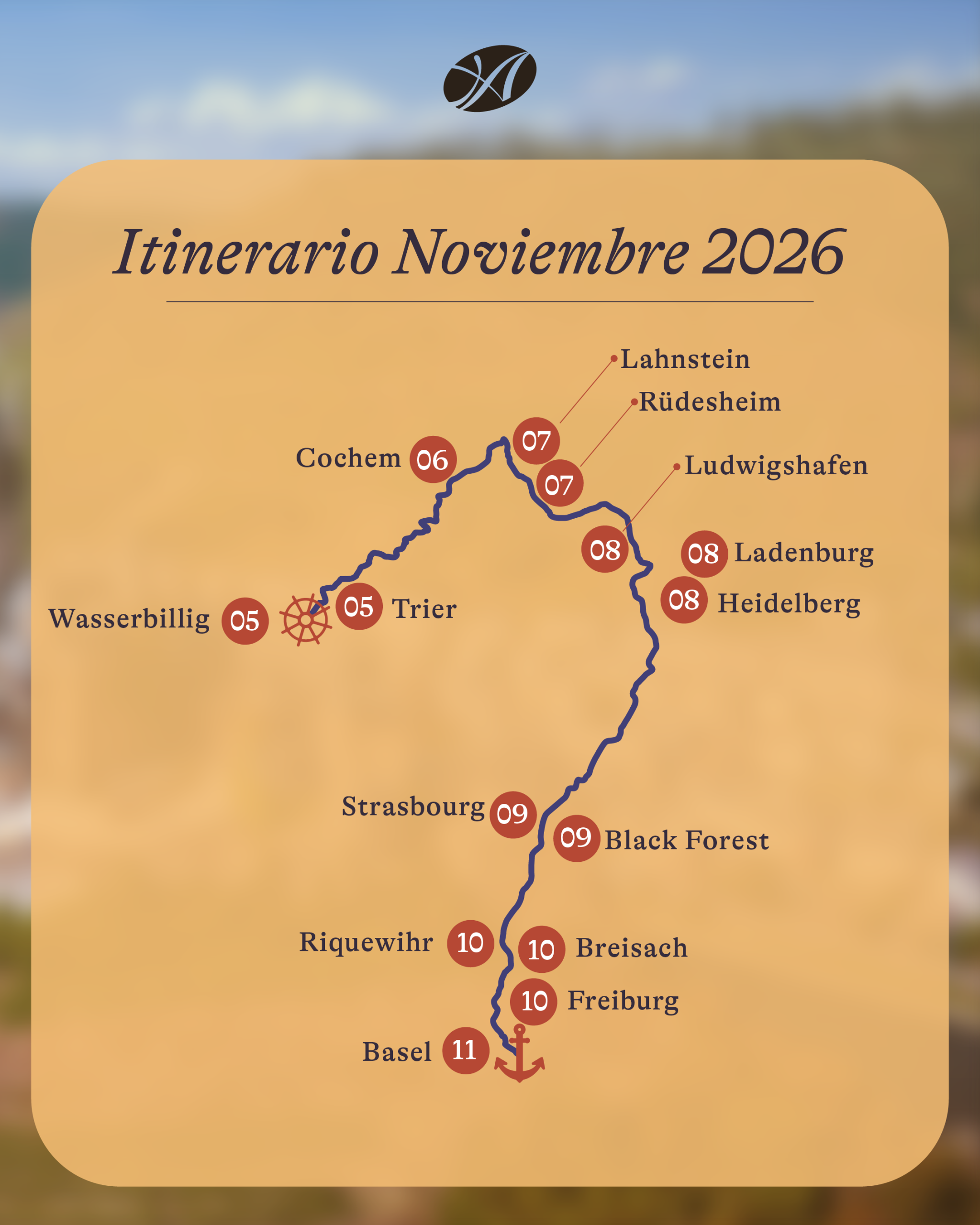 Mapa Rhine & Moselle Splendors