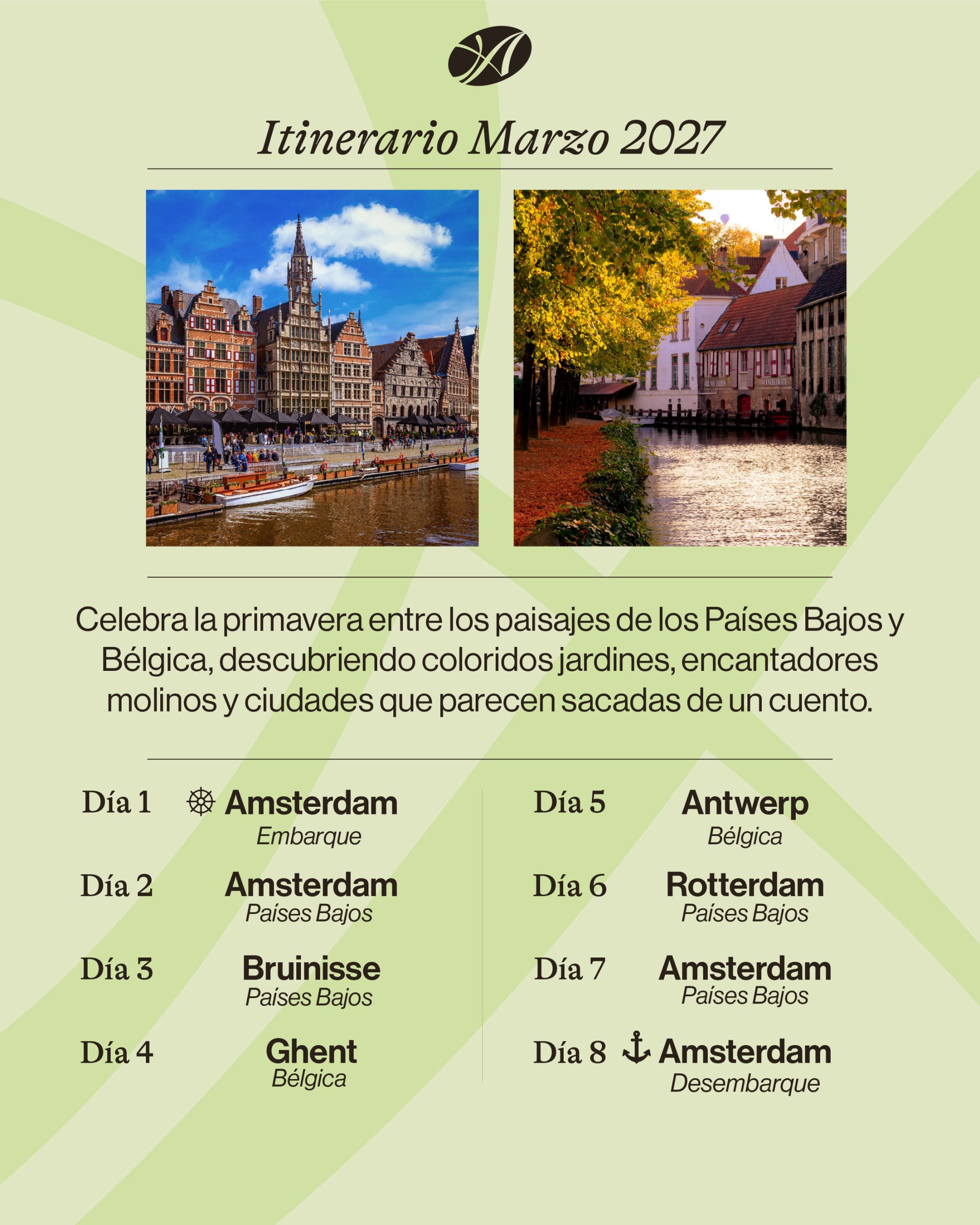 Itinerario Tulip Time — Países Bajos y Bélgica