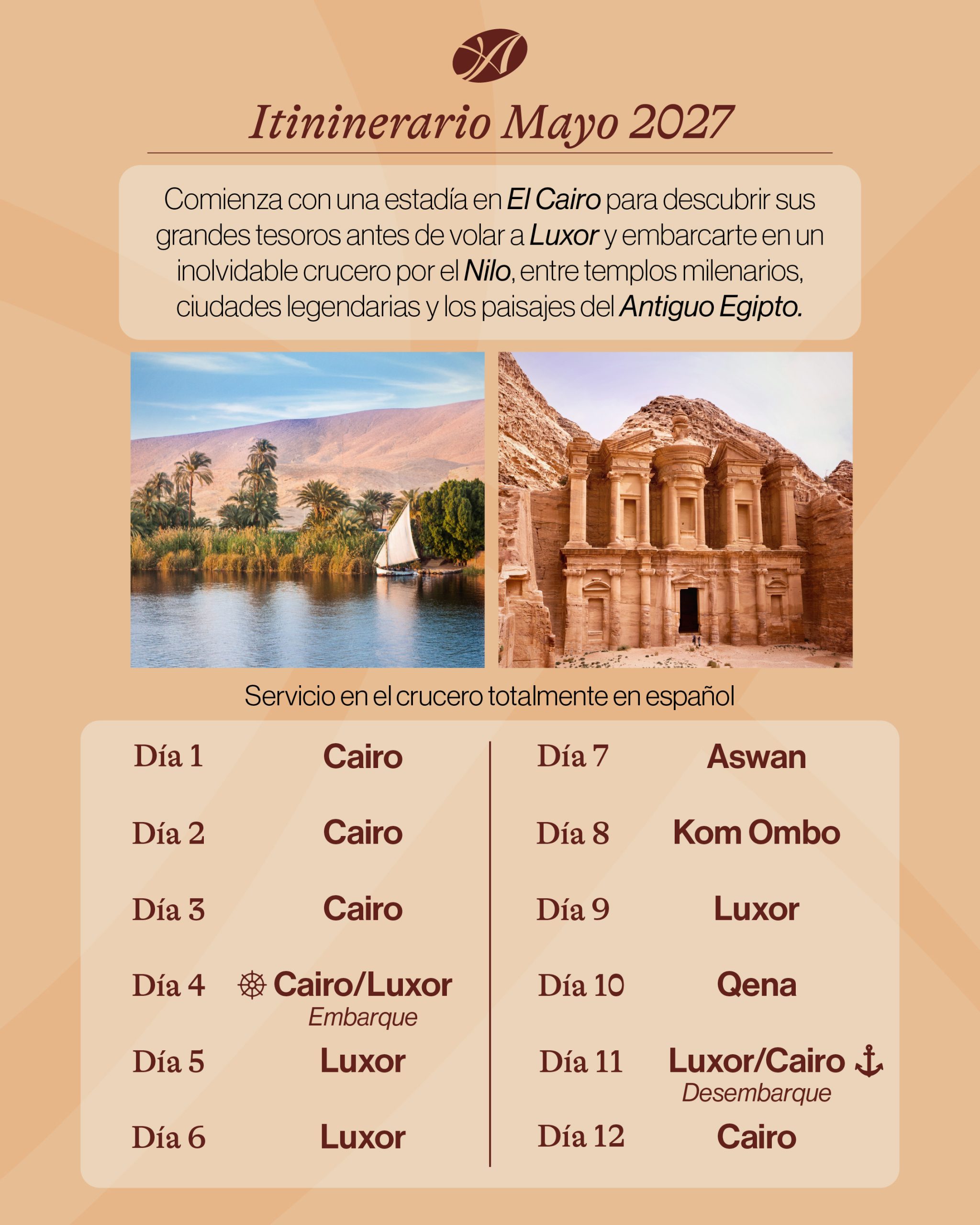 Itinerario Secrets of Egypt & The Nile